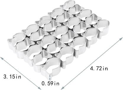 ZCZQC 25PCS Stainless Steel Mini Goldfish Cookie Cutter Set Cookie Embossing Baking Tool Pastry Non Stick Dough Tool with Cleaning Brush For DIY Creative Projects