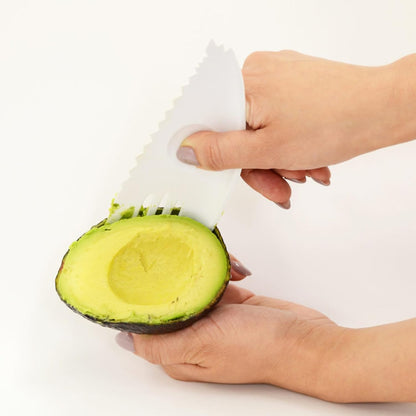 4-in-1 Avocado Slicer Tool - Cut, Pit, Scoop & Mash - White - BPA Free - Made in Japan