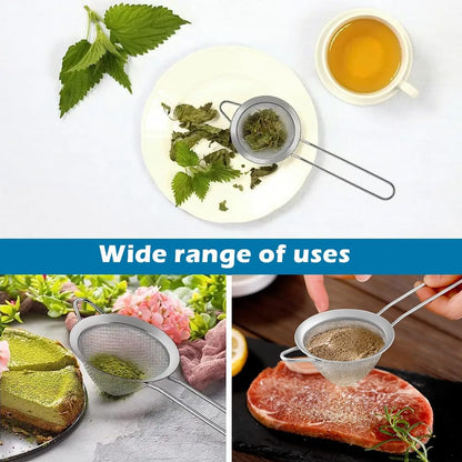 Cocktail Strainer Set, 2 Pack Stainless Steel Fine Mesh Bar Strainers with Muddler, 3.35 in Size, for Cocktails Tea Coffee Juice, Home Bar and Shaker Use