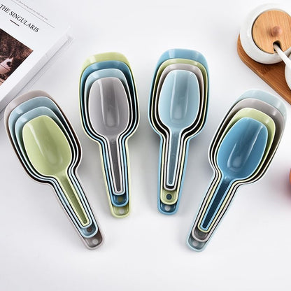 Set of 3 Ice Scoop, Plastic Kitchen Ice Scoop for Canisters or Ice Maker, Food Scoops for Canisters, Freezer, Flour, Dry Foods, Coffee Beans, Pop Corn, Pet Dog Cat Food (Blue)
