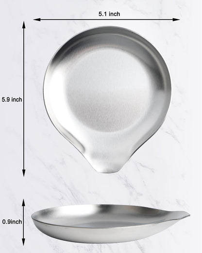 VanlonPro Stainless Steel Spoon Rest, Spatula Ladle Holder, Stainless Steel Utensil Spoon Rest Holder, Brushed Finish, Dishwasher Safe 9.8 x 3.7 Inch (Silver 1PC)