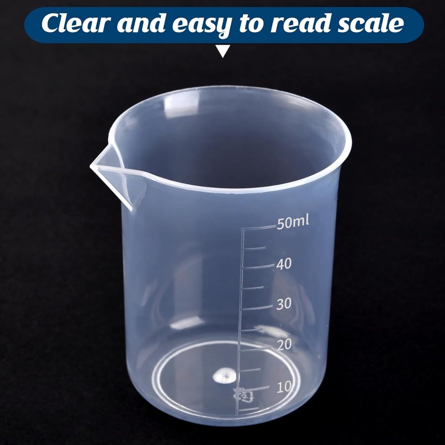 Plastic Measuring Cups, 100ml, Set of 15, for Liquid Measurement and Scientific Experiments