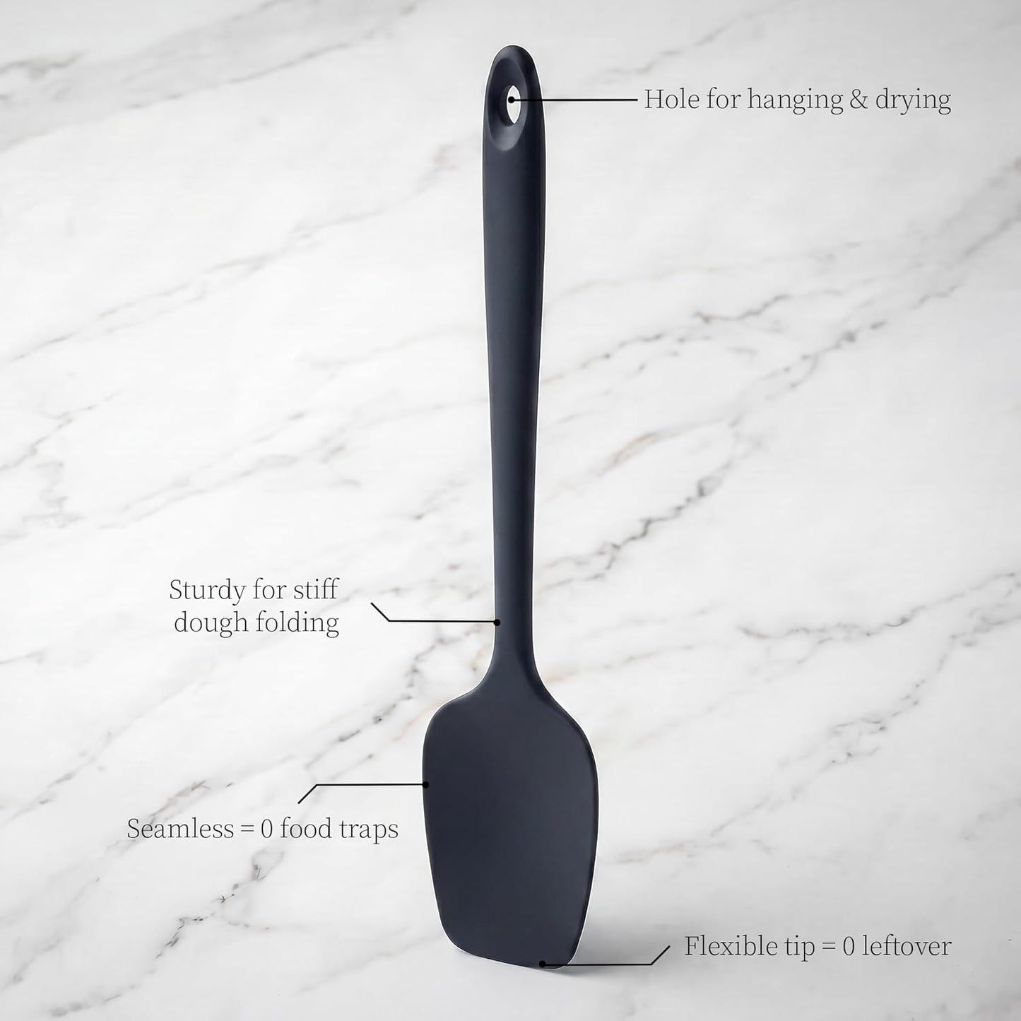 600ºF Heat Resistant Spatulas, High Heat Food Safe Semless Kitchen Silicone Scraper Set for Cooking Baking Mixing Scraping Stirring Nonstick Cookware Pan Bowl (2Pcs,Aqua Sky)