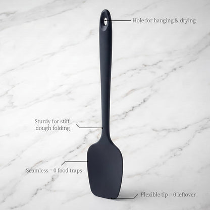 600ºF Heat Resistant Spatulas, High Heat Food Safe Semless Kitchen Silicone Scraper Set for Cooking Baking Mixing Scraping Stirring Nonstick Cookware Pan Bowl (2Pcs,Aqua Sky)