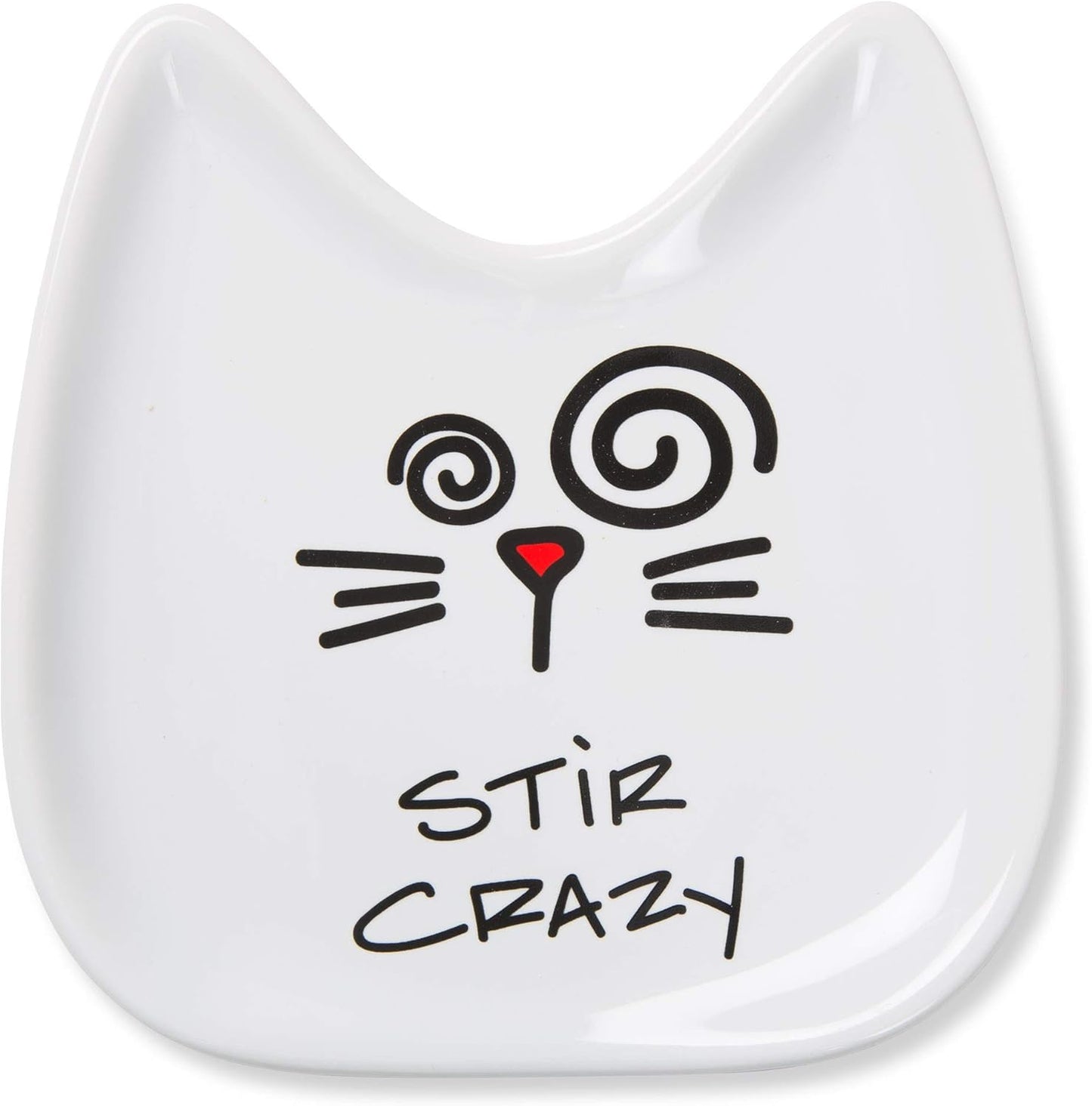 Pavilion Gift Company Blobby Cat, Cat Spoon Rest"I Licked the Spoon", 5", White