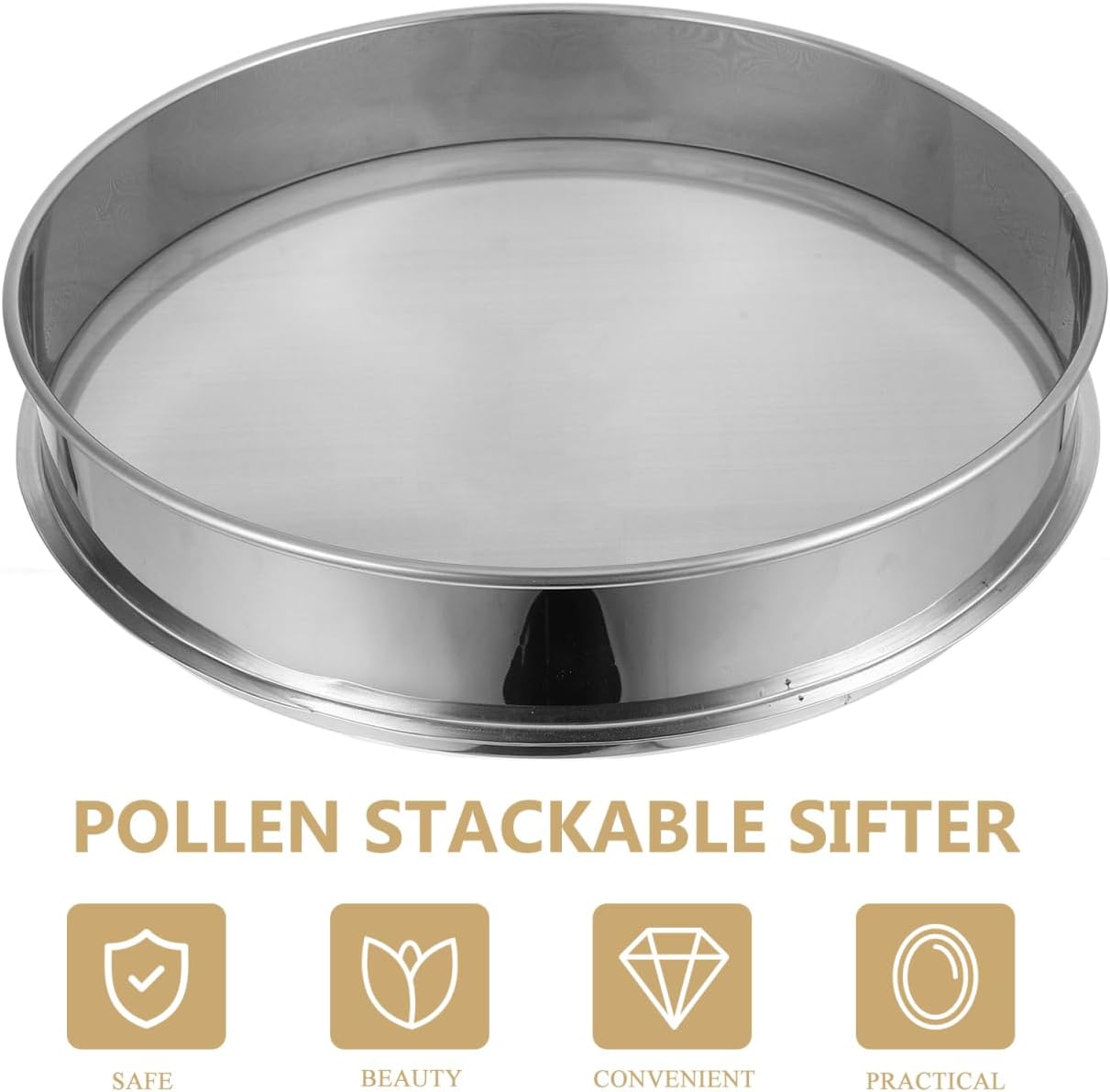 Hemoton Stainless Steel Sifter 11.8 Inch 150 Mesh Fine Screen Flour Sieve for Baking Cooking Kitchen Use