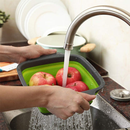 Easy Storage Folding Kitchen Strainer - Collapsible Colander - 7.25" x 9.5" x 3" in size