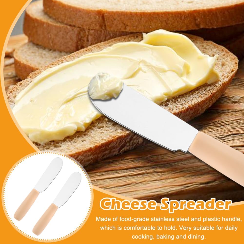 2 Pcs Butter Slicer Cutter, Aluminum Alloy Multipurpose Cheese Slicer with 2pcs Cheese Spreader, Handheld Butter Cutter Single Stick Makes Cutting Cheese, Butter, Eggs Into Average
