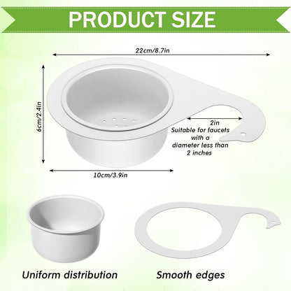 Teenyyou 2 Pcs Stainless Steel Sink Strainer Basket 15 Oz Multifunction Hanging Sink Colander Drain Basket Faucet Upgrade Quick Draining Kitchen Tool for Fruit Vegetable, 8.7 x 3.9 x 2.3 Inch