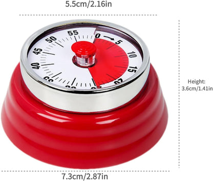 Kitchen Timer, Magnetic Visual Countdown Timer with Loud 72dB Alarm Mechanical Analog Dial for Cooking Baking Home Gym Office