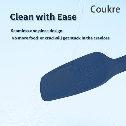 Coukre Silicone Spatula Set of 5,High Temperature Resistant, Food Grade Silicone, Dishwasher Safe, for Baking, Cooking (Aqua Green)