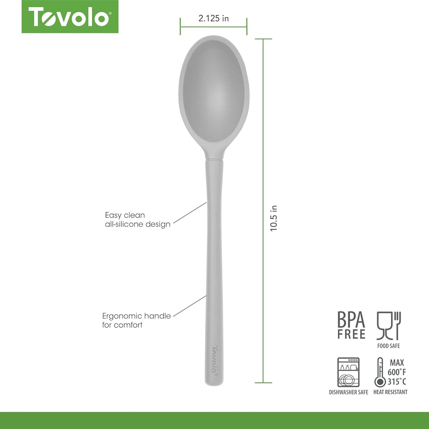 Tovolo Pasta Claw Spaghetti Spoon Scoop Charcoal Gray Silicone Pasta Spoon with Teeth, BPA Free Silicone Pasta Fork for Serving Spaghetti Linguine and Noodles, Heat Safe Pasta Serving Spoon