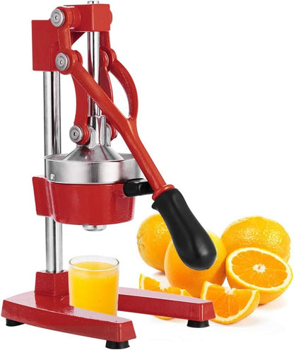 Commercial Heavy Duty Countertop Hand Press Manual Juicer Squeezer Fruit Crusher Machine for Orange Citrus Lemon Lime Grapefruit and Pomegranate Red