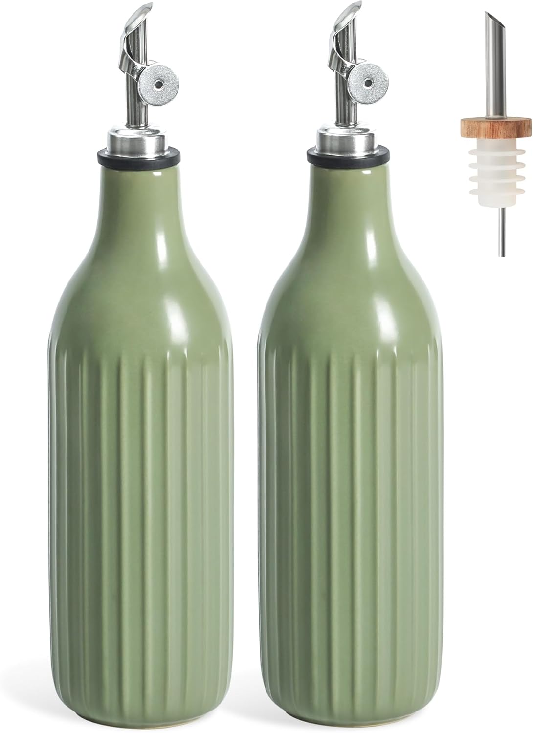 FE FUN ELEMENTS Olive Oil Dispenser Bottle, 19 oz Oil Dispenser for Kitchen and Vinegar Dispenser Bottle, Suitable for Vinegar, Coffee Syrups & Other Liquids, Off White