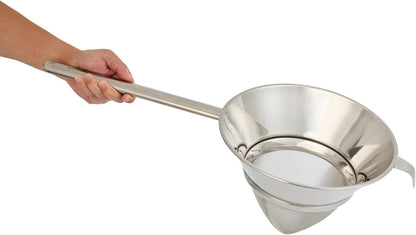 Restaurantware Fine Mesh Strainer Set of 3 Different Sizes with Silicone Handle Stainless Steel Extra Fine Mesh Strainer Heat-Resistant Handle Dishwasher-Safe for Rice, Quinoa, Pasta