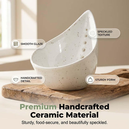 Herb Stripper Bowl, 2026 NEW Ceramic Herb Peeling Bowl with Multi-Size Holes, Pottery Leaf Stripping Tool for Kitchen, Fast Herb Removal for Kale, Basil, Rosemary, Cilantro, Parsley (White)