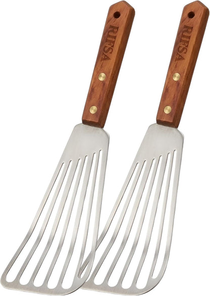 1 Slotted Elegant Silver Fish Turner Spatula – Metal Fish Spatula with 6.5-Inch Blade & Ergonomic Walnut Wooden Handle – Ideal for Home and Professional Chefs