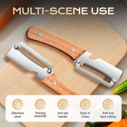 Multi-Functional Vegetable Peeler For The Kitchen, Stainless Steel Peeler With Wooden Handle And Bottle Opener, Kitchen Tool For Vegetables Or Fruits That Need To Be Peeled (1PCS)