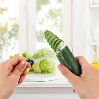 Potato Spiral Cutter Stainless Steel Vegetable Spiralizer Spiral Cutter for Veggies Cucumbers Carrots Potatoes Fruits - Compact and Easy to Use Kitchen Tools
