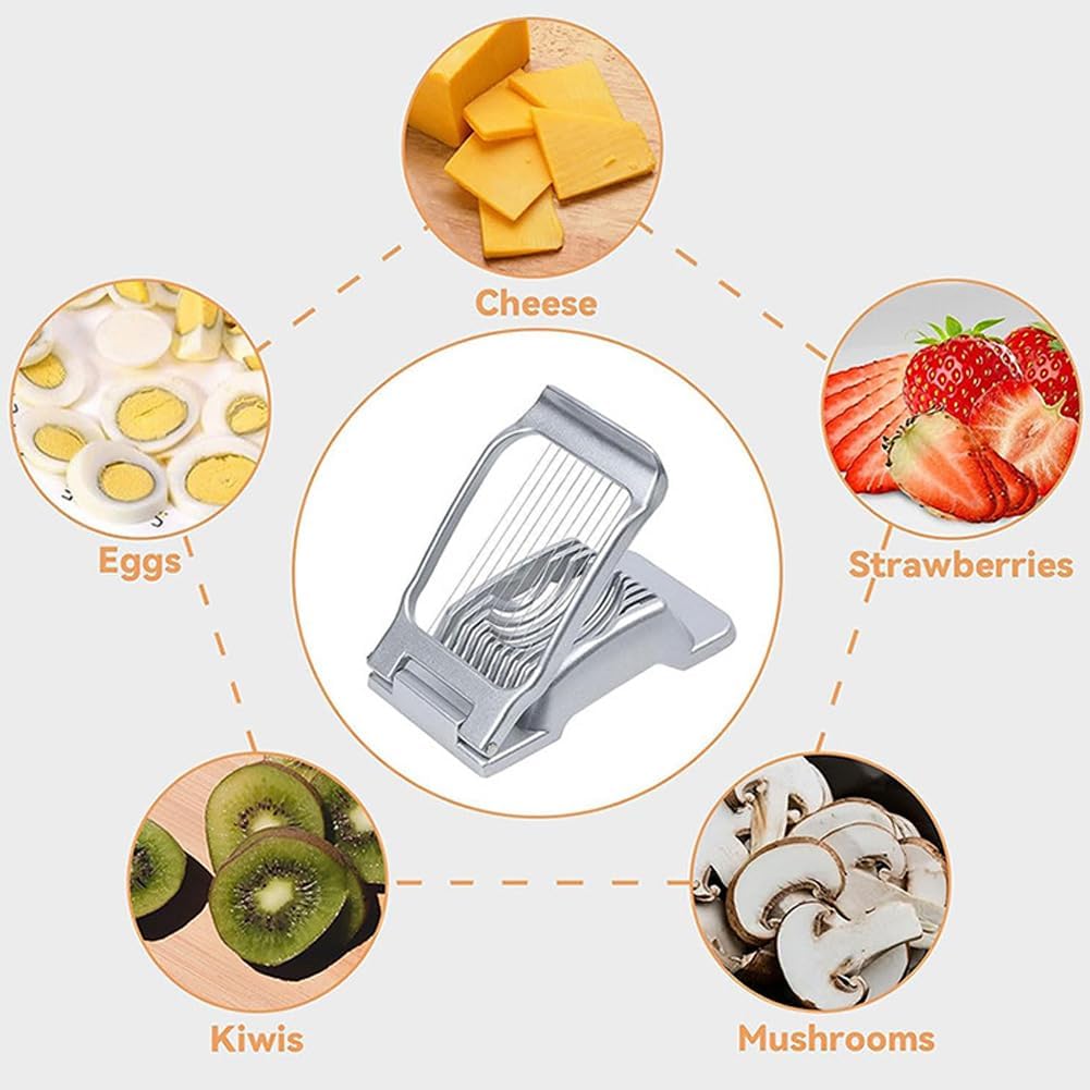 Egg Slicer for Hard Boiled Eggs, Easy Cutting Grid with Brush, Perfect for Salads & Sandwiches, Quick and Easy Kitchen Tool