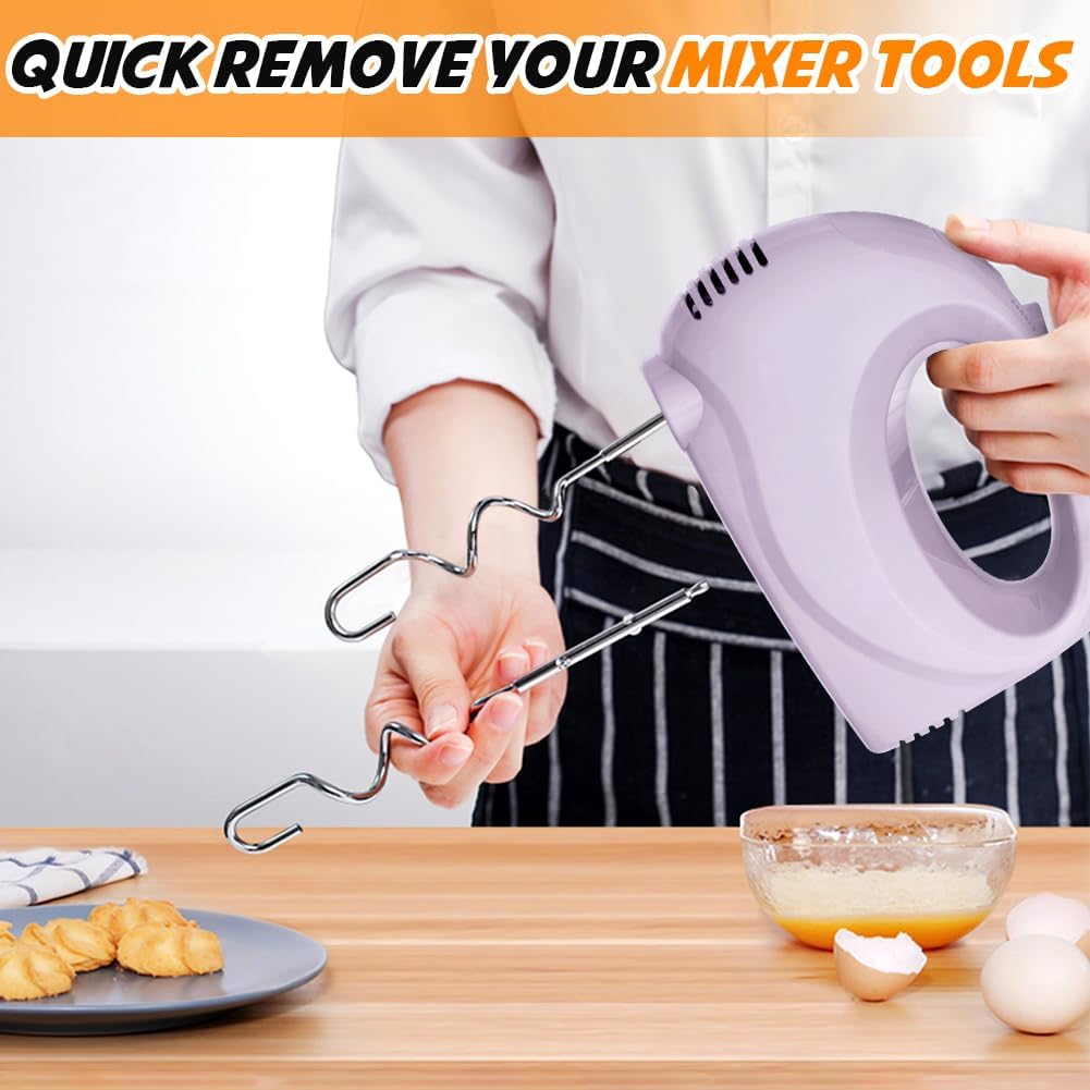 Hand Mixer, 5-Speed Electric Whisk with Turbo Boost Includes 5 Stainless Steel Attachments - Great Stand Mixer Alternative for Baking Cakes, Bread & More