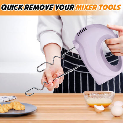 Hand Mixer, 5-Speed Electric Whisk with Turbo Boost Includes 5 Stainless Steel Attachments - Great Stand Mixer Alternative for Baking Cakes, Bread & More