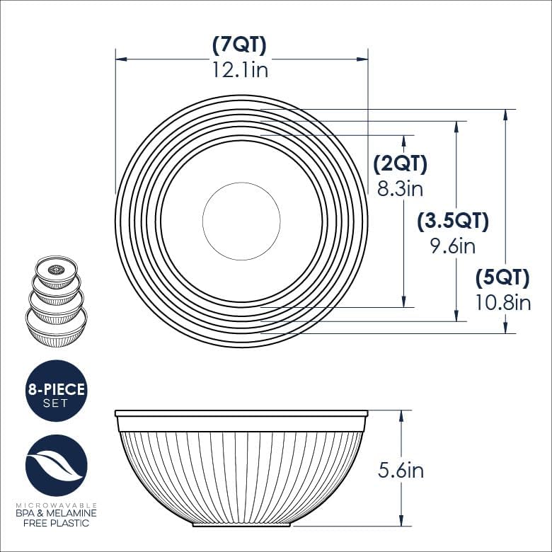 Nordic Ware Prep and Serve Mixing Bowls Set, 3-Piece, Earth-Tones