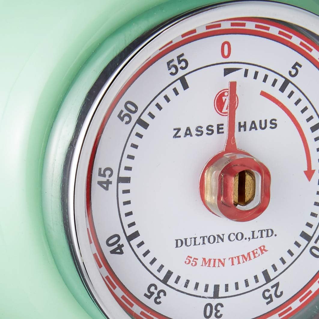 Zassenhaus Magnetic Retro 60 Minute Kitchen Timer, 2.75-Inch, Teal