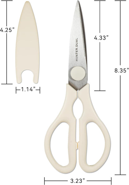 Kitchen Scissors for Food, HUNTER.DUAL Heavy Duty Come Apart Poultry Shears for Cooking, All Purpose for Cutting Chicken, Meat, Fish & Vegetables (Black, 8.26 Inch)
