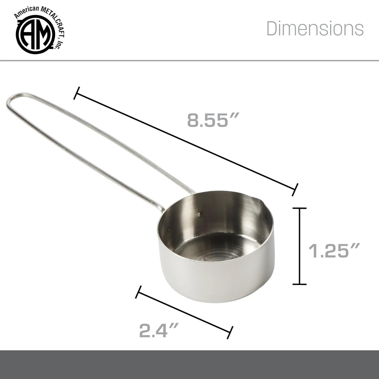 American METALCRAFT, Inc. American Metalcraft MCL125 Stainless Steel Measuring Cup, 1 1/4-Cup