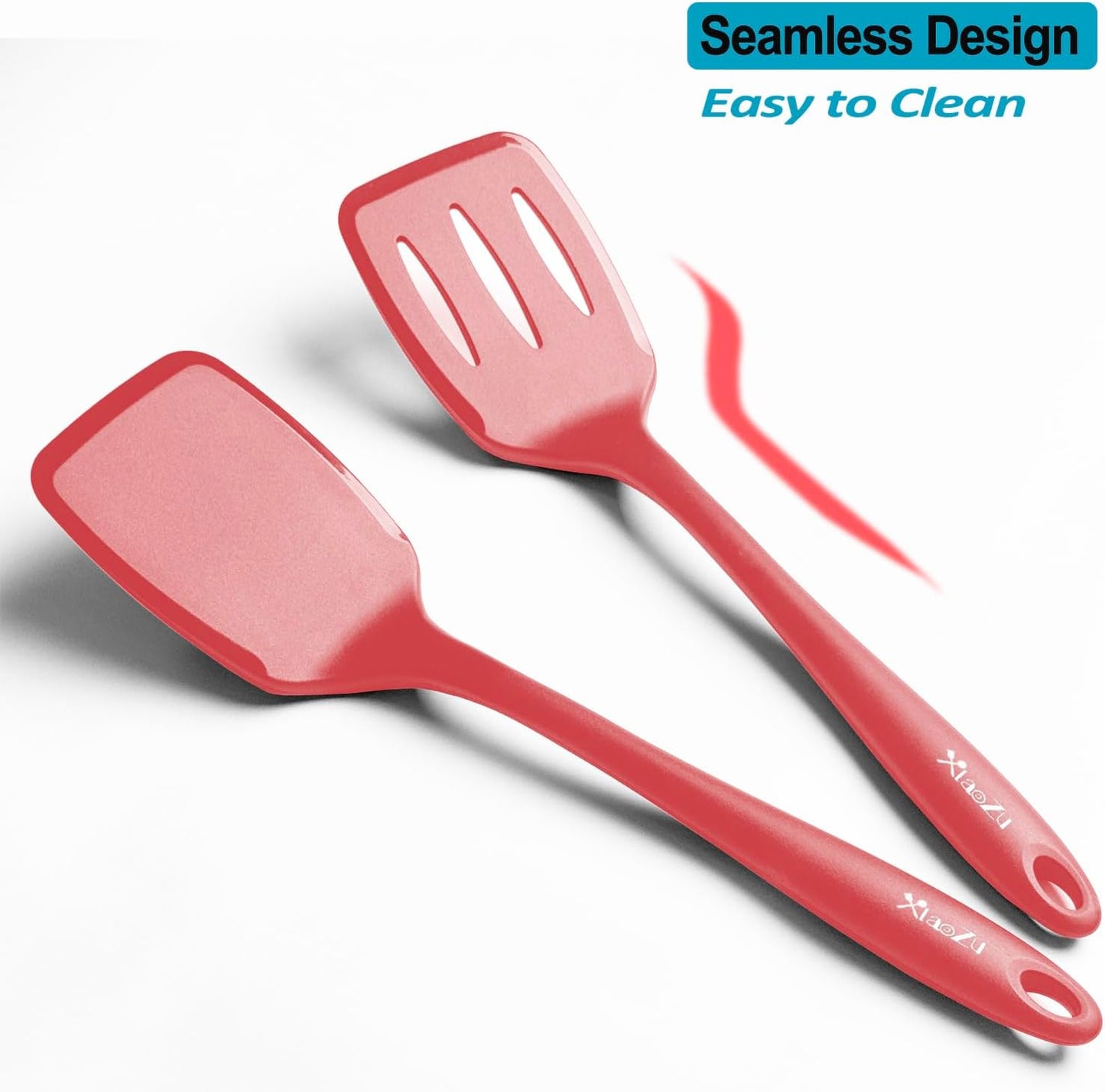 Silicone Spatula Turner Set, High Heat Resistant Spatulas with Seamless One Piece Design, Nonstick Rubber Flippers Utensils for Baking & Cooking,BPA-Free, Starry Blue,11IN