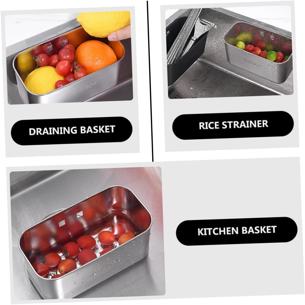 Stainless Steel Sink Drainer Basket Collapsible Dish Rack Suction Cup Silverware Drying Kitchen Storage Strainer