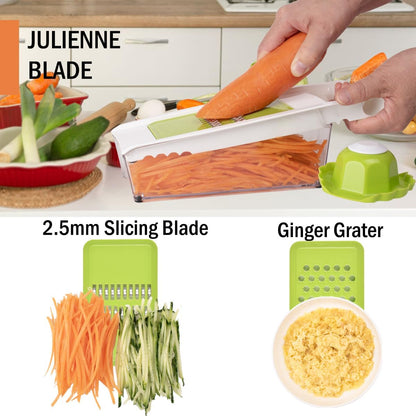 NACOLUS Cheese Grater with Container,5 In 1 Vegetable Slicer,Multi Purpose Graters for Kitchen, Easy to Clean Box Grater with Handle,Stainless Steel Cheese Shredder,Julienne Slicer