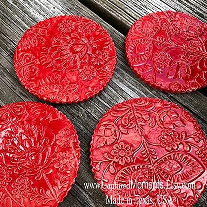 FLOWERING VINE Embossing Rolling Pin. Laser Engraved Dough Roller with Climbing Flowers Pattern for Embossed Cookies or Pottery by Algis Crafts