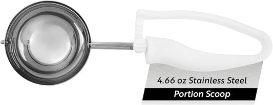 Restaurantware Ice Cream Scoop 1 Case 3.75 oz Stainless Steel Portioner Commercial Kitchen Tool Comfortable Grip Dishwasher-Safe Ambidextrous Handle