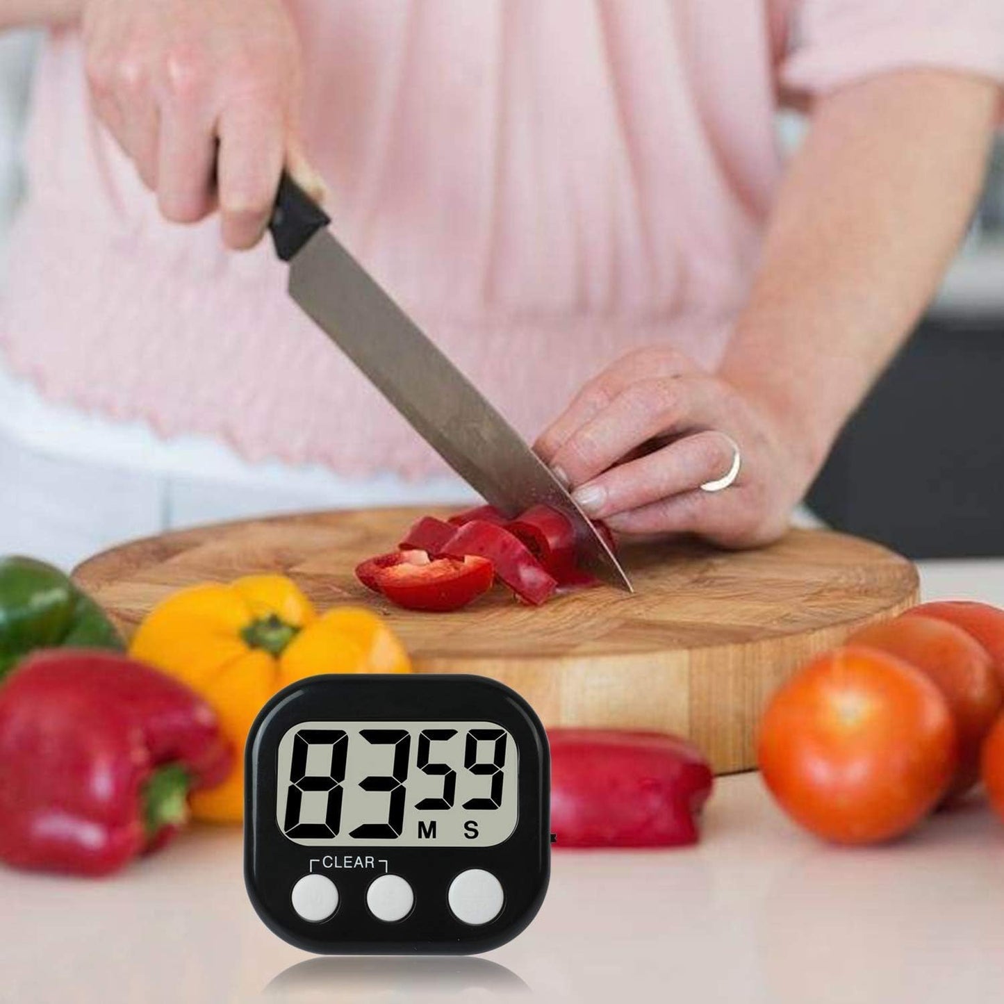 Digital Kitchen Timer, Big Display Screen, Loud Alarm, Strong Magnetic Backing Stand, Cooking Baking Kids Classroom Teacher Game Timers, Minute Seconds Count Up Countdown and Simple Operation(4 Pack)