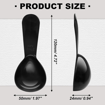 Coffee Scoops 2Tbs (30ml/ 1/8 Cup / 1 oz), Black 304 Stainless Steel Coffee 2 Tablespoon Scoop Short Handle Measuring Spoon, Set of 2