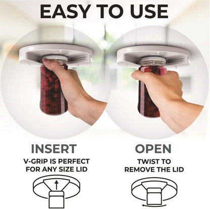 Under Cabinet Jar Opener for Seniors & Arthritis – Self-Adjusts to All Lids 0.6"-4.7", One-Hand Effortless Jar Opener for Weak Hands, Under Mount Kitchen Gadget with Screws