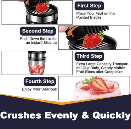 2026 Upgraded Strawberry Slicer, Fruit Slicer Cup for Eggs, Banana,Kiwi, Stainless Steel Strawberry Cutter, Dishwasher Safe, Quickly Makes Fruit & Veggie Salad - Must Have Kitchen Gadget