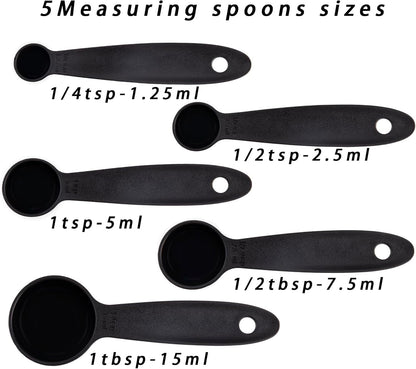 Plastic Measuring Cups and Spoons Set 10, Kids Measuring Cups and Spoons Set for Kitchen & Baking, Engraved US & Metric Plastic Measuring Cup & Spoons for Cooking Measure Use Pink