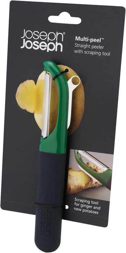 Joseph Joseph Multi-Peel Y-shaped Peeler Easy Grip Handles Stainless Steel Blade for Kitchen Vegetable Fruit, Light Green