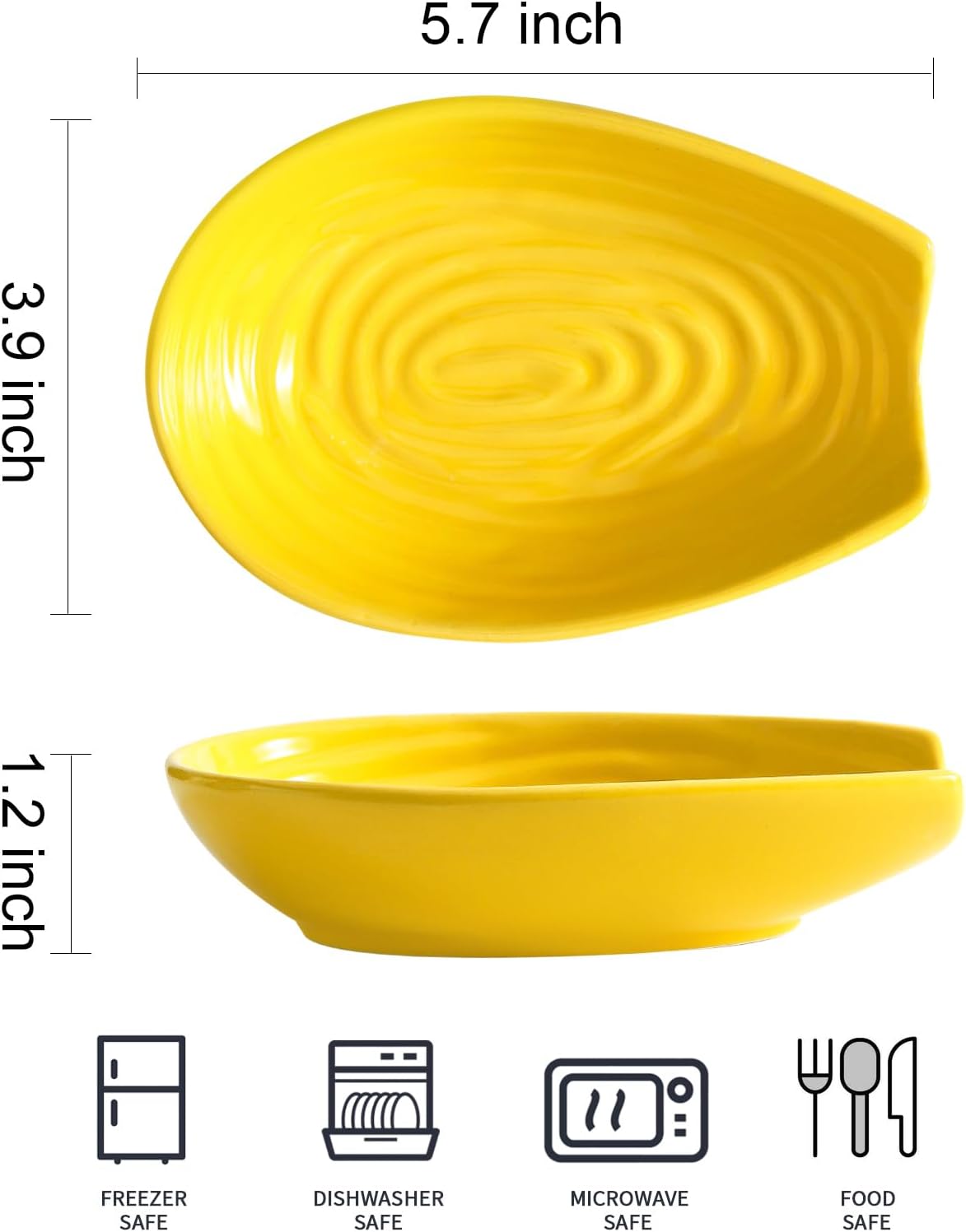 Hasense Spoon Rest for Stove Top - Blue Swirl Pattern Spoon Holder for Stove, Heat-Resistant Spoon Rest for Kitchen Counter, Ceramic Cooking Utensil Rest Ladle Holder for Spatula or Tong, 5.7 Inch