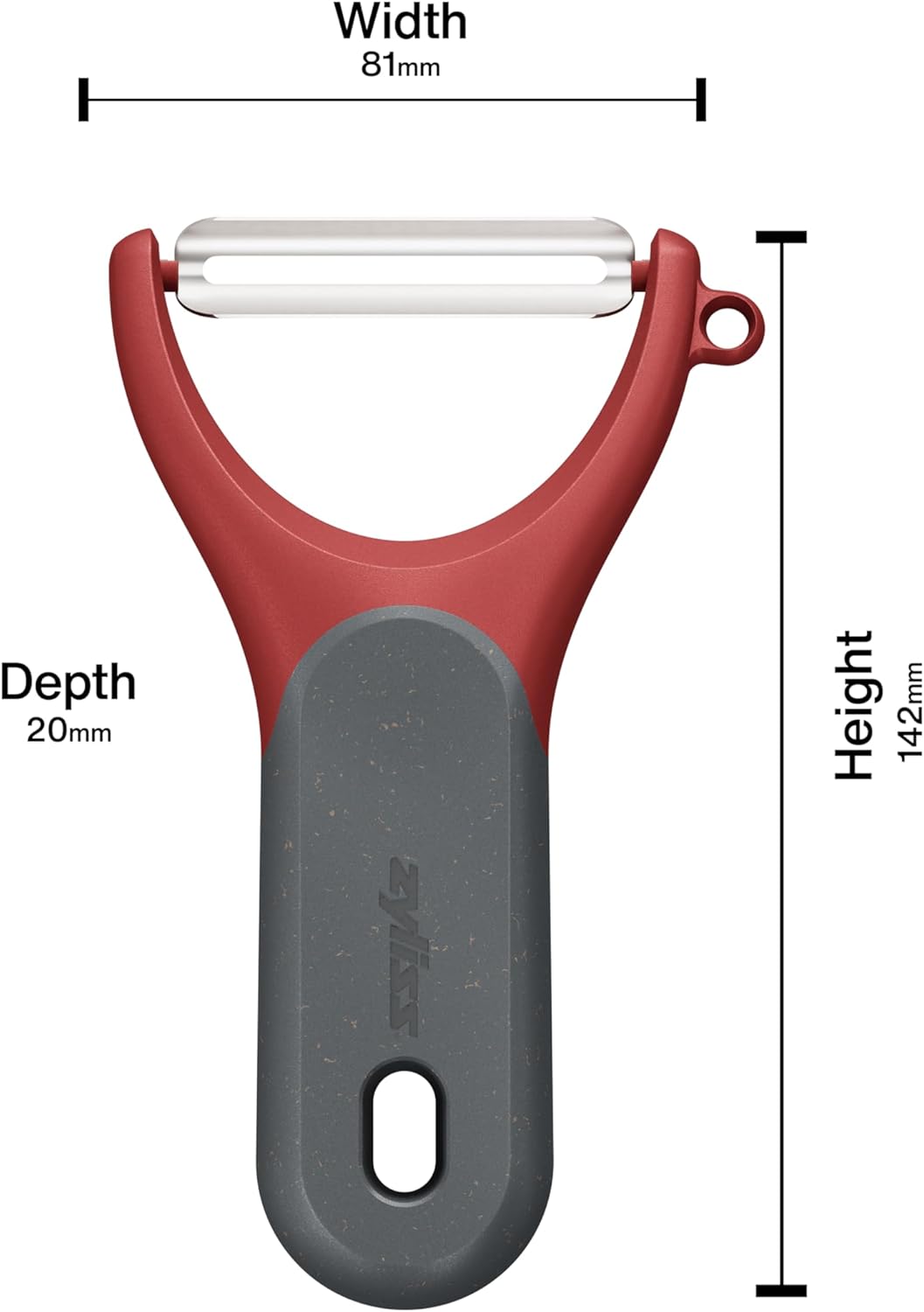 Zyliss Swivel Peeler – Ultra-Sharp Stainless Steel Blade for Potatoes, Carrots & Soft Fruits – Ergonomic Wheatstraw Grip – Built-in Eye Cutter & Safety Cover – Dishwasher Safe – Vegetable Peeler