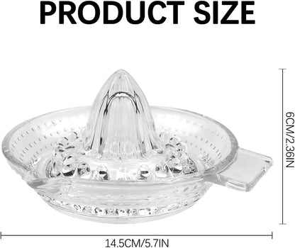 Lemon Squeezer Fruit Hand Squeezer Hand Juicer with Handle, Dishwasher Safe, Heavyweight Glass