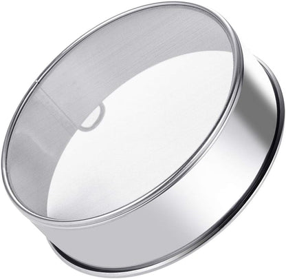 Flour Sifter Round Flour Sieve Strainer with 40 Mesh Premium Rustproof Stainless Steel Fine Mesh for Baking 7.87 inch x 1.97 inch