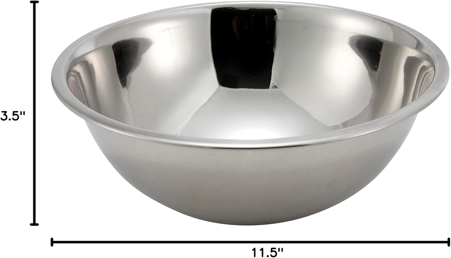 Winco 8 Quart Heavy-Duty Stainless Steel Mixing Bowl with Non-Slip Base