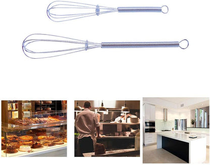 zYoung Mini Whisks Set of 2, 5 Inches and 7 Inches Tiny Whisk for Whisking, Beating, Blending Ingredients, Mixing Sauces