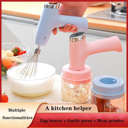 Powerful Multi-Function Electric Vegetable Chopper/Mini Food Processor/Food Slicer/Electric Egg Beater/Whisk/Hand Mixer Handheld Your Kitchen's Trusted Helper