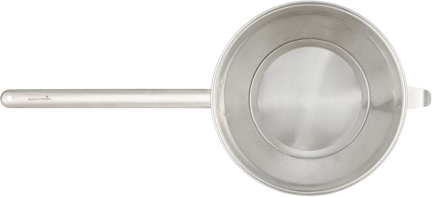 Restaurantware Fine Mesh Strainer Set of 3 Different Sizes with Silicone Handle Stainless Steel Extra Fine Mesh Strainer Heat-Resistant Handle Dishwasher-Safe for Rice, Quinoa, Pasta