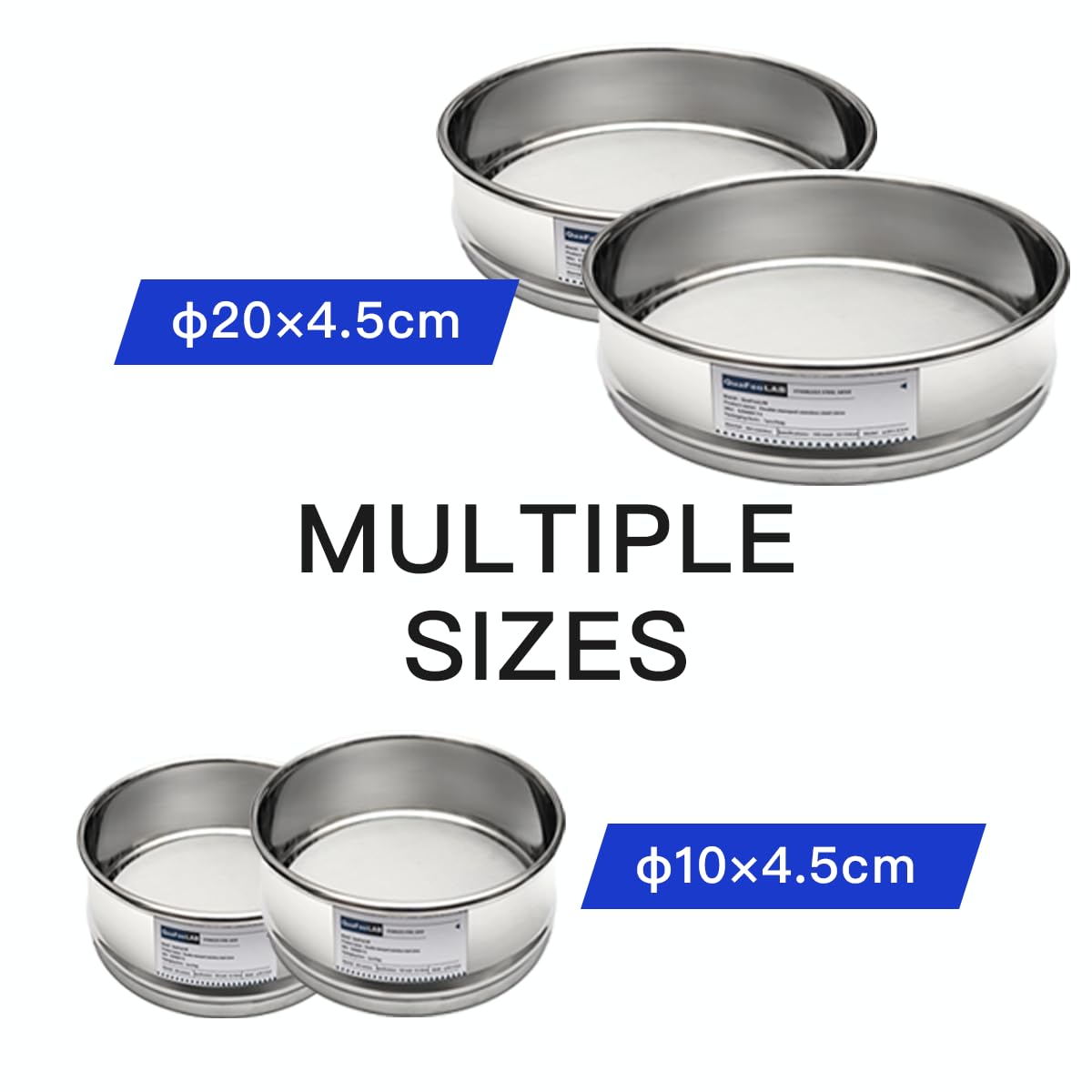 Lab Sieves 150 Mesh, Economy Test Sieve #150 Mesh, 8'' Diameter, 304 Stainless Steel Wire Cloth φ20×4.5cmm